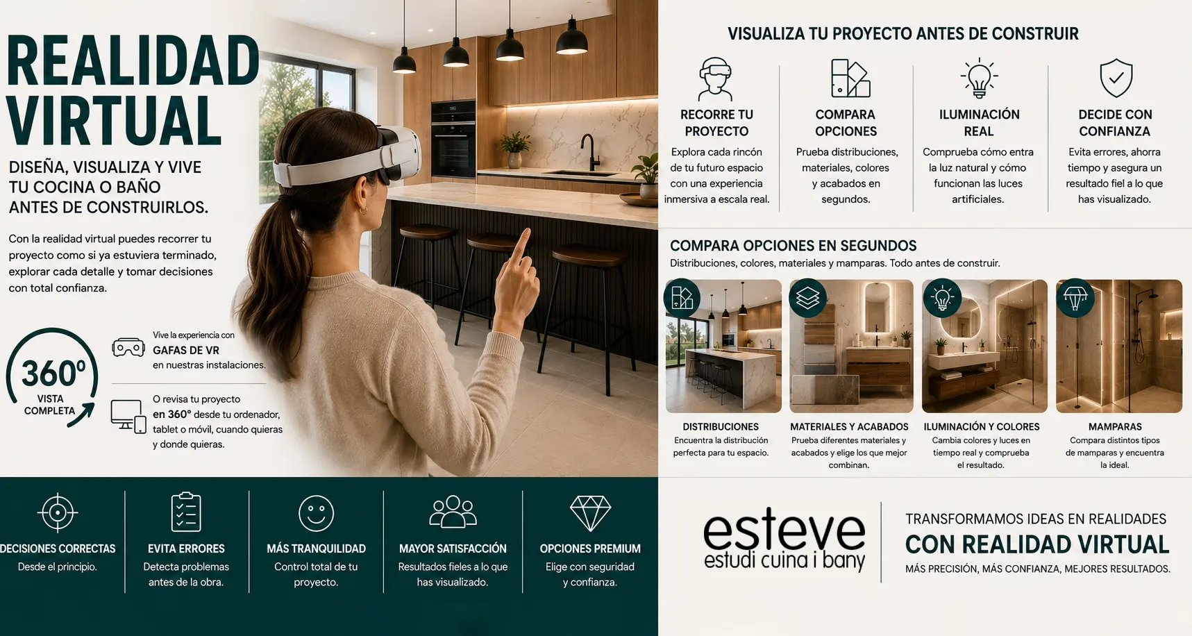 Realidad virtual Esteve Estudi Cuina i Bany. Tienda de muebles de cocina y baño en Sabadell