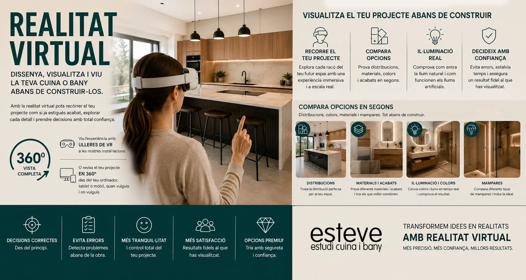 Realitat Virtual Esteve Estudi Cuina i Bany. Botiga de mobles de cuina i bany a Sabadell