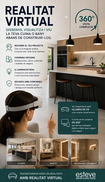 Realitat Virtual Esteve Estudi Cuina i Bany. Botiga de mobles de cuina i bany a Sabadell Realitat Virtual Esteve Estudi Cuina i Bany. Botiga de mobles de cuina i bany a Sabadell